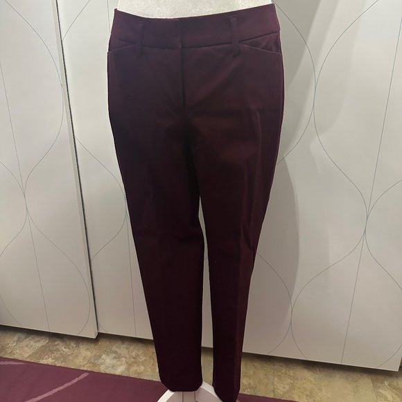 Worthington Womens Burgundy Ankle Pant 4P - Picture 1 of 7